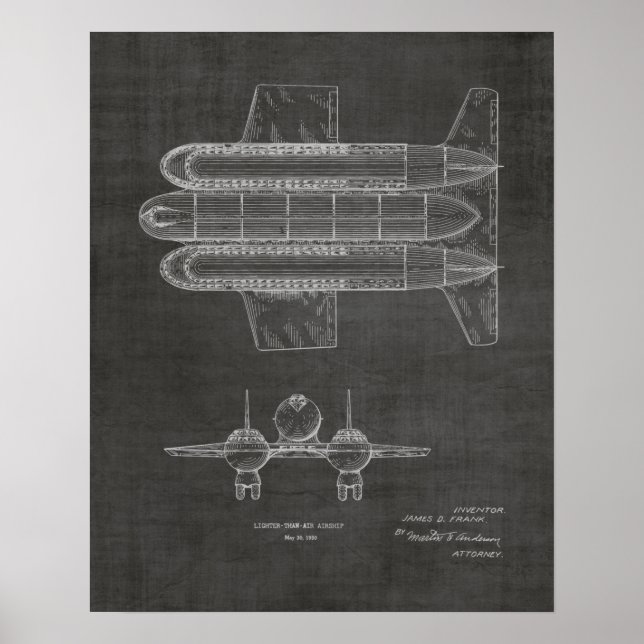Affiches 1950 Aéronefs Brevet d'art d'avion Imprimer (Devant)