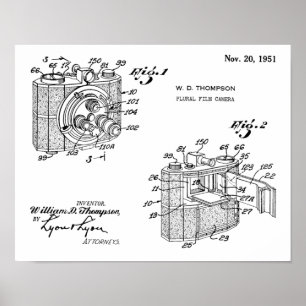 Affiches 1951 Plural Camera Patent Art Drawing Print