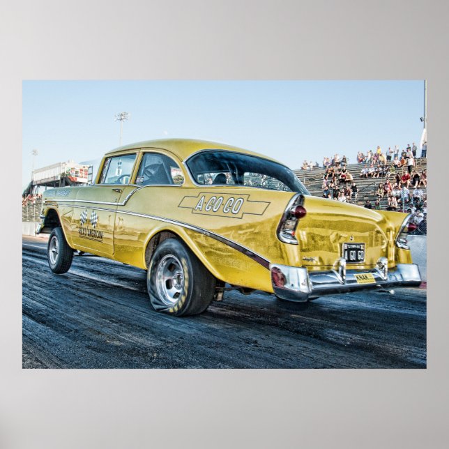 Affiches 1956 chevy belair gasser à la bande de traînée (Devant)