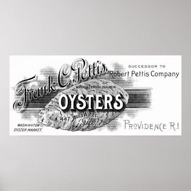 Affiches 19th C. Oysters, black (Devant)