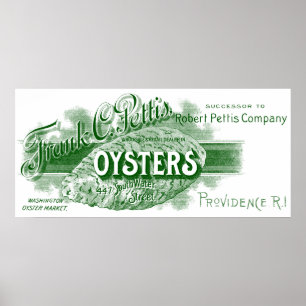 Affiches 19th C. Oysters, green