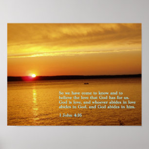 Affiches 1 John 4:16 Coucher de soleil