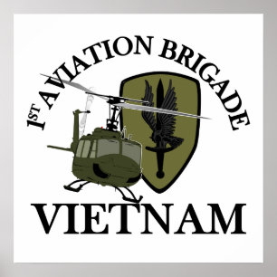 Affiches 1ère AVN BDE Vietnam Vet Huey
