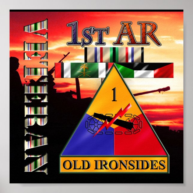 Affiches 1re Division blindée Tempête du désert Vétéran (Devant)