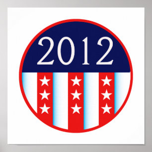Affiches 2012 election seal red and blue vote voting
