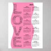 2015 : Un an d'amour calendrier du mur annuel