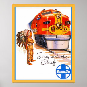 Affiches 20" x 16" rétro annonce en chef vintage de train