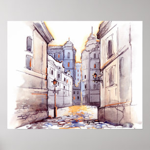 Affiches 20x16 Abstrait City Scene Wall Art
