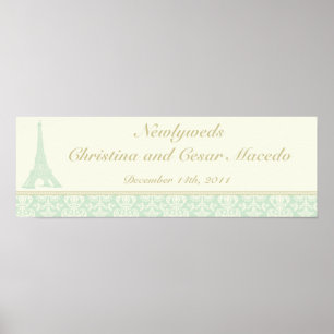 Affiches 22.5"x 7.5" Personalized Banner Damask Paris