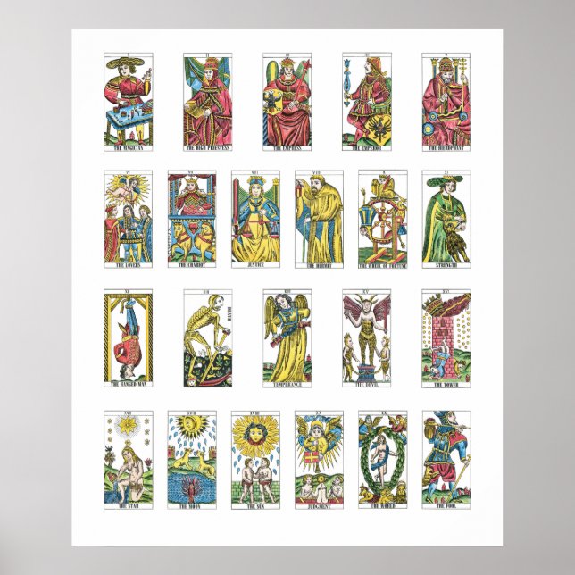 Affiches 22 Cartes de Tarot Fortune (Devant)
