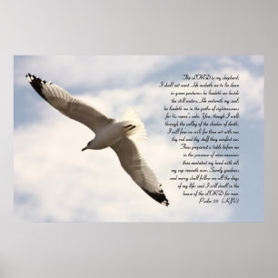 Affiches 23e Verset biblique du Psaume avec la Mouette de M