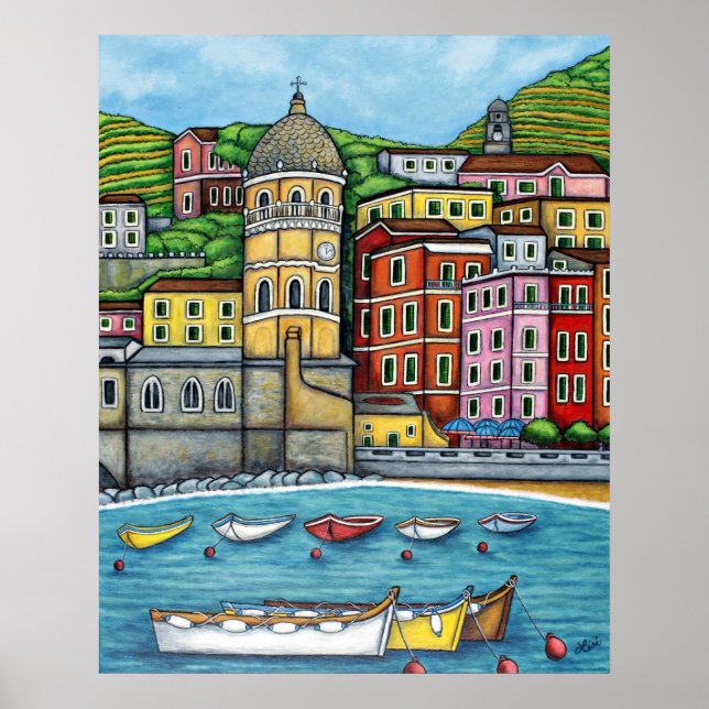 Affiches 24" x 30" Couleurs de l'affiche Vernazza Imprimer (Devant)