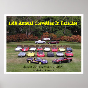 Affiches 28ème Corvette annuelles dans le paradis