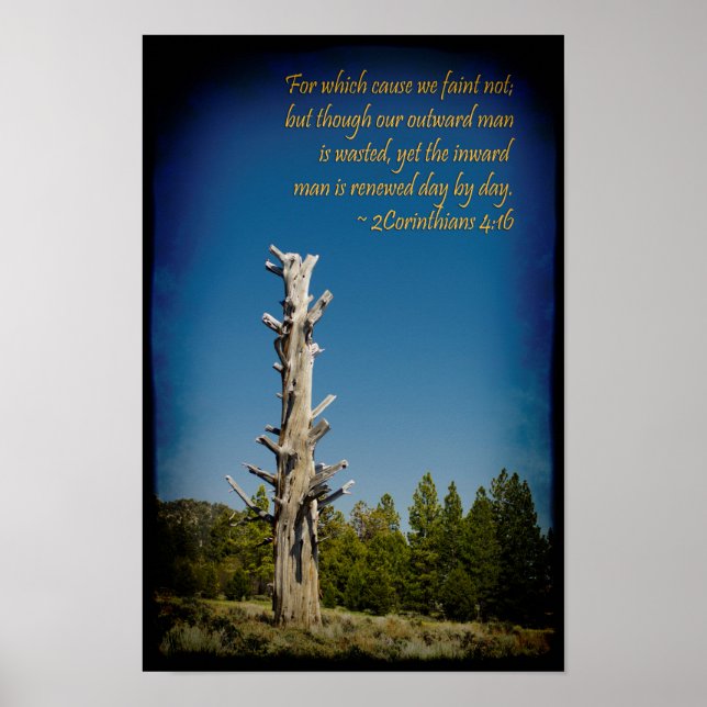 Affiches 2 Corinthiens 4:16 Bordure noire (Devant)