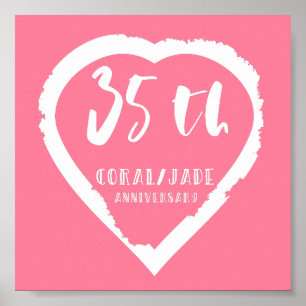 Affiches 35e anniversaire du mariage jade de corail traditi