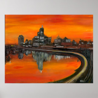 Affiches 36" x 28" st paul 1965 Huile sur gesso imprimer MI