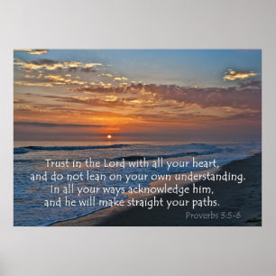 Affiches 3:5 de proverbes de coucher du soleil d'océan -