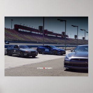 Affiches 3 Nissan GT-R R32 Skyline & R35 Autoclub Speedway
