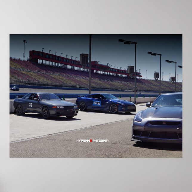 Affiches 3 Nissan GT-R R32 Skyline & R35 Autoclub Speedway (Devant)