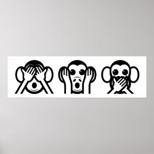 Affiches 3 Singes Sages Emoji
