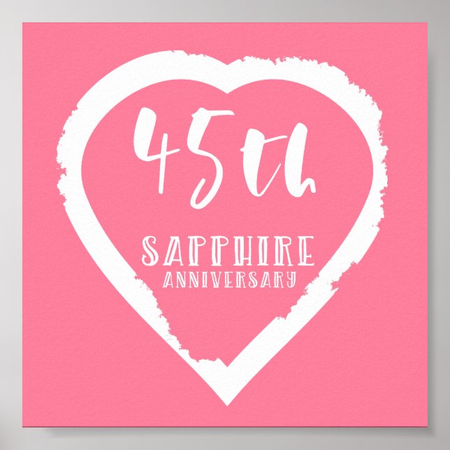 Affiches 45e anniversaire du mariage saphir traditionnel (Devant)