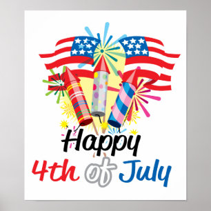 Affiches 4 juillet feux d'artifice
