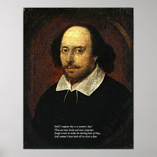 Affiches 4 premières lignes de sonnet # 18 par Shakespeare