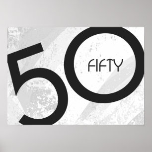 Affiches 50 ans, anniversaire de naissance blanc