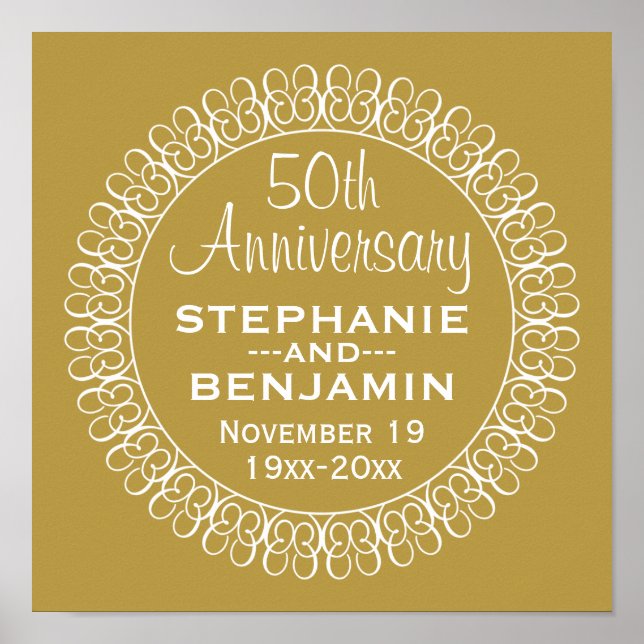 Affiches 50e anniversaire du Mariage Personnalisé (Devant)