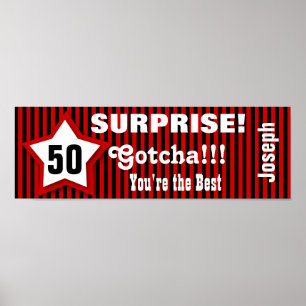 Affiches 50e SURPRISE Anniversaire Bannière Star personnali