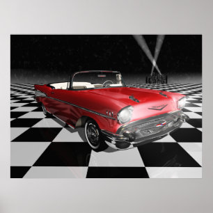 Affiches '57 Chevy sur le damier