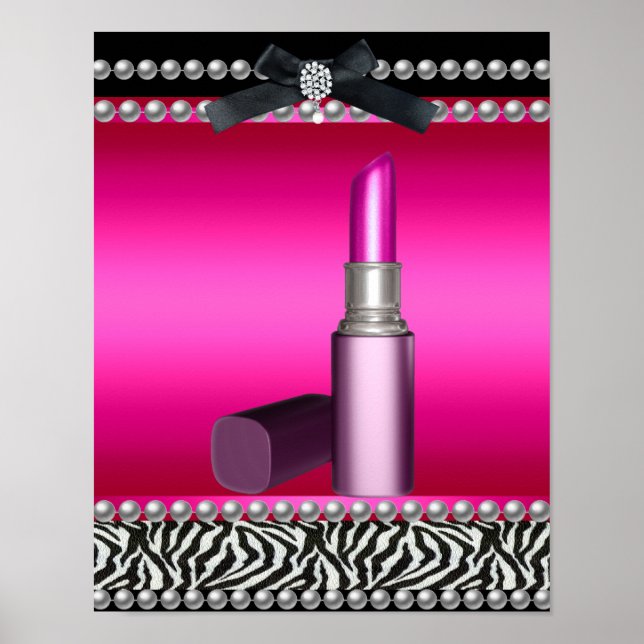Affiches 5 Bannière Stéphanie Rayé Léopard Rose Chaude (Devant)