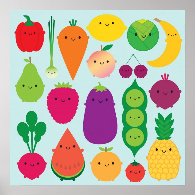 Affiches 5 Fruits et légumes par jour (Devant)