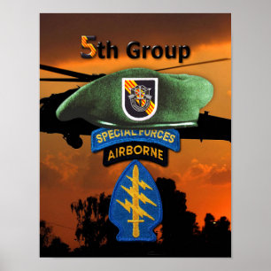 Affiches 5e Groupe des forces spéciales SFG SF Anciens comb