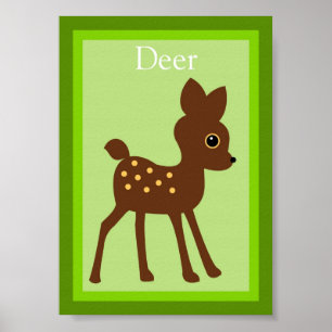 Affiches 5X7 Deer Forest Friends Wall Art