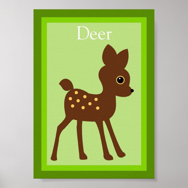 Affiches 5X7 Deer Forest Friends Wall Art (Devant)