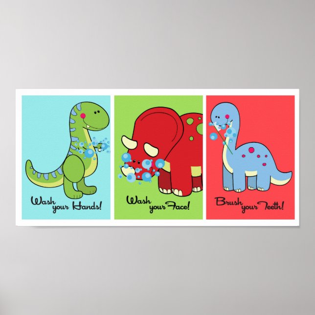Affiches 5x7 Dinosaur Dino World Bathroom (Devant)