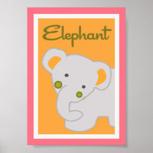 Affiches 5x7 "Elephant" Jungle Safari Baby Lit Mur Art
