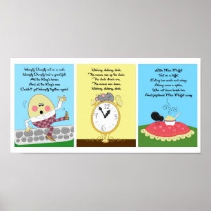 Affiches 5x7 Humpty Hickory Miss Muffet Kids Room Wall Art