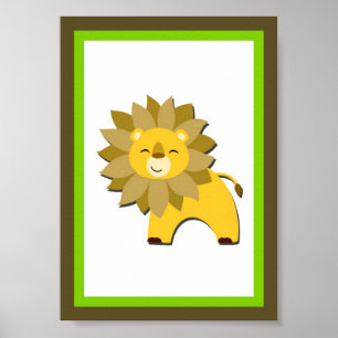 Affiches 5X7 Lion Jungle Animal Mur Art