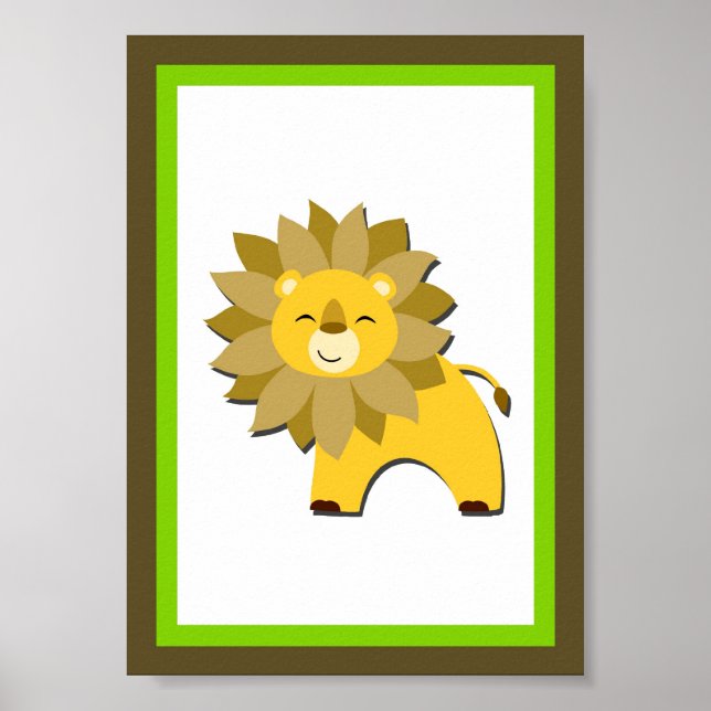 Affiches 5X7 Lion Jungle Animal Mur Art (Devant)