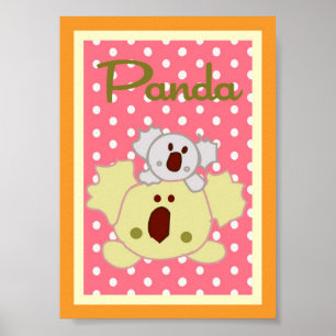 Affiches 5x7 "Panda" Jungle Safari bébé lit mur art