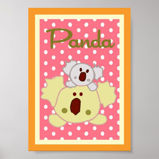 Affiches 5x7 "Panda" Jungle Safari bébé lit mur art (Devant)