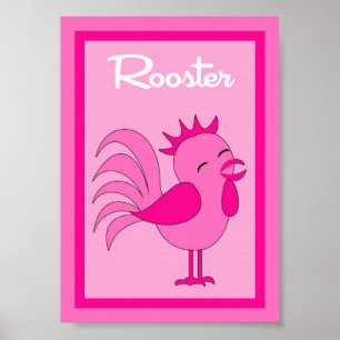 Affiches 5X7 Rooster Barn Yard Girls Wall Art