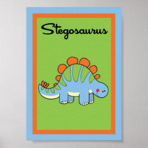 Affiches 5X7 Stegosaurus Dinosaures