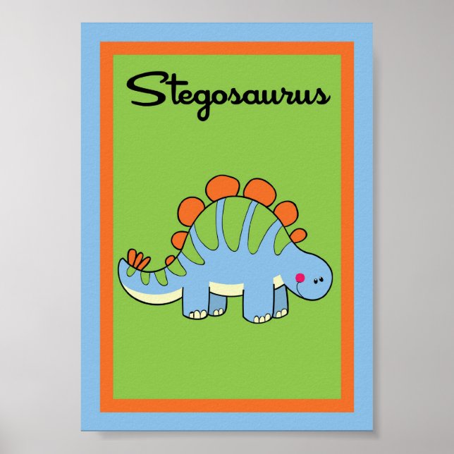 Affiches 5X7 Stegosaurus Dinosaures (Devant)