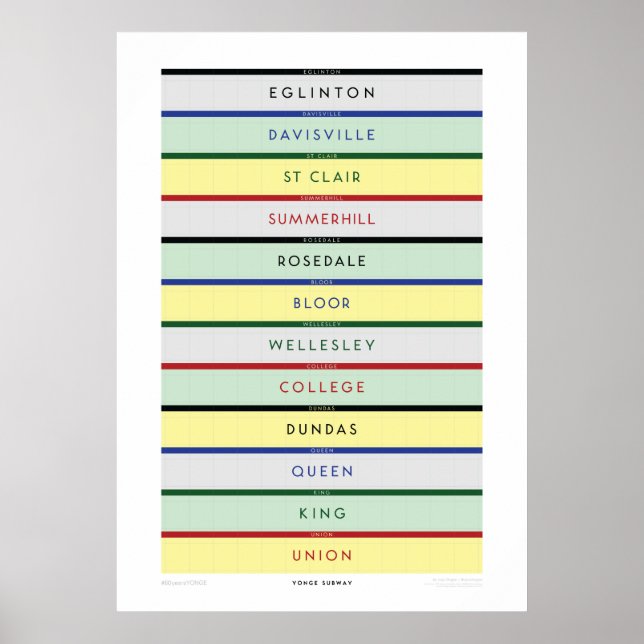 Affiches #60YearsYonge Typographie et couleur (Devant)