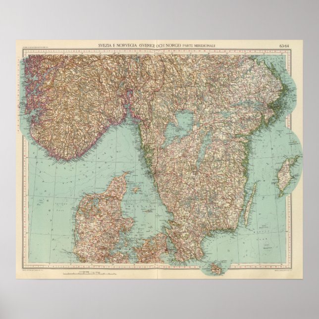 Affiches 6364 Suède, Norvège du sud (Devant)
