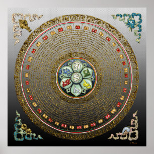 Affiches [66] Mantra Mandala "OM" du Tibétain rond