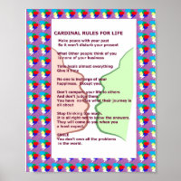 7 CARDINAL RULES FOR LIFE Graphic Art Wisdom Text